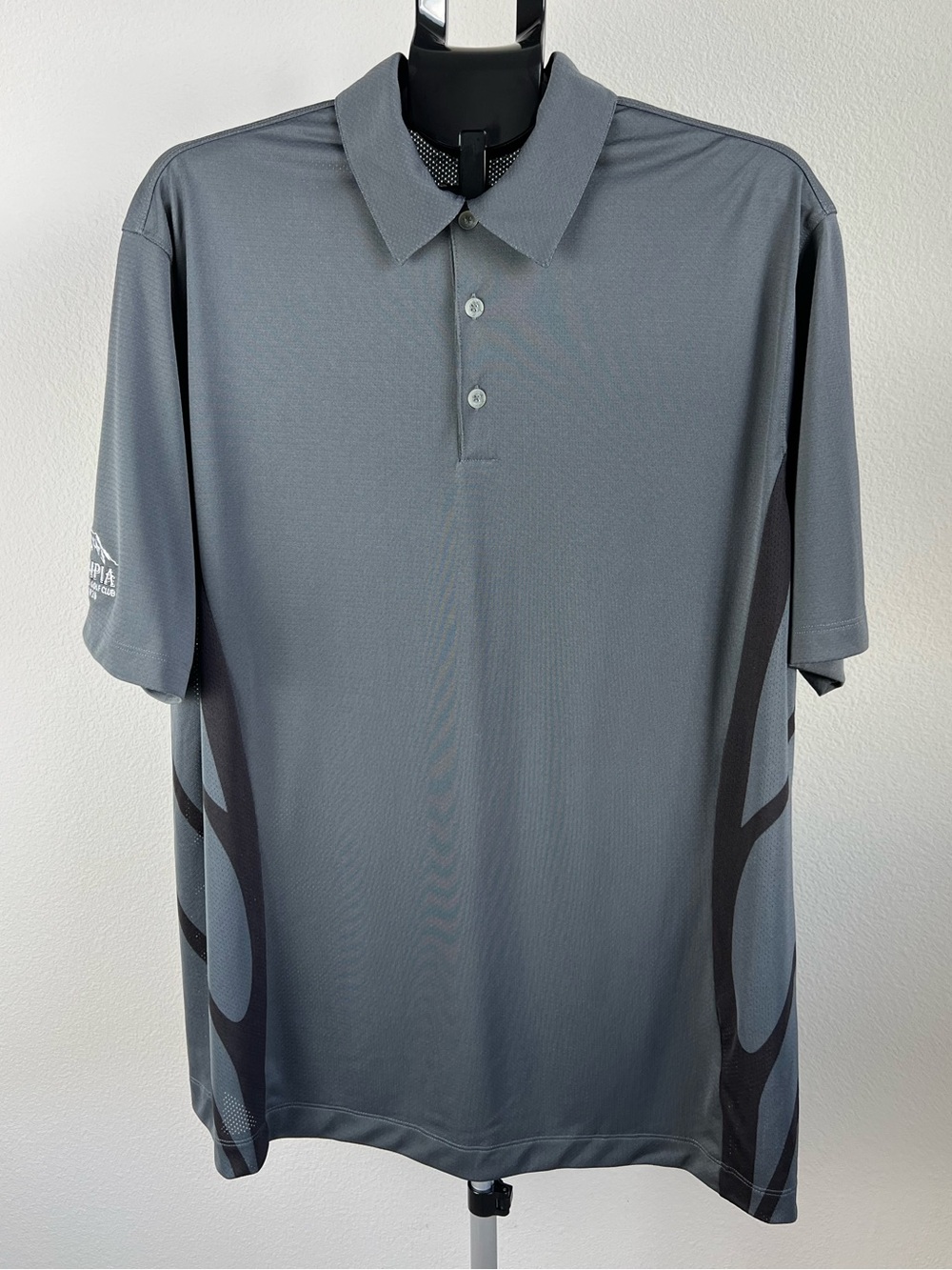 Nike Golf Dri Fit Gray Polo Shirt Y2K Techwear‎ Athletic Golfcore XL Performance